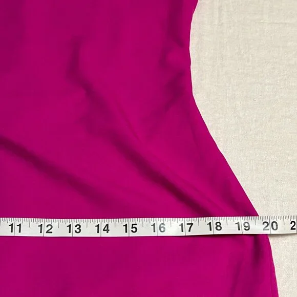 Banana Republic Sleeveless Faux Wrap Sheath Dress Size 6 Magenta Pink V-Neck - Picture 9 of 11
